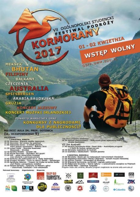 Studencki Festiwal Podróżniczy Kormorany w Olsztynie