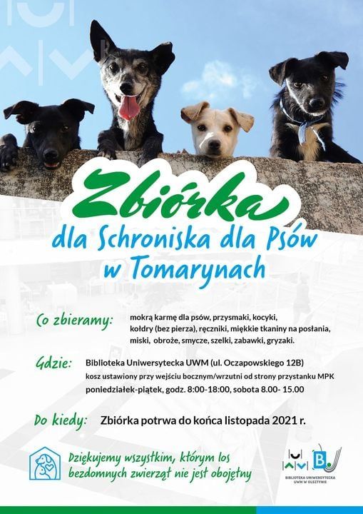 UWM prowadzi zbiórkę dla schroniska dla psów w Tomarynach